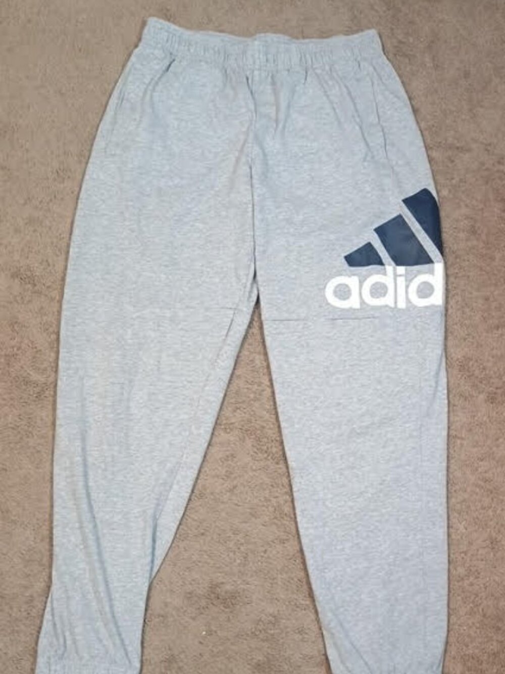 Adidas/Track Pants/Mens Medium/Grey Heather/Essentials Logo Athleisure Streetwea